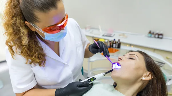 Dentist treating a patient