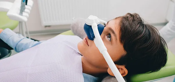 Patient receiving dental sedation